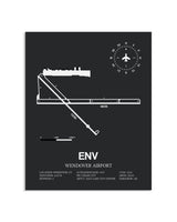 Gray Framed Wendover Airport layout wall art poster