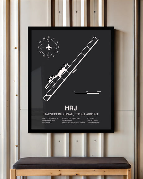 Frame color options for Harnett Regional Jetport Airport Wall Art