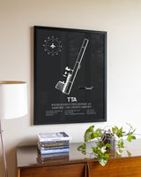 Gray Framed Raleigh Executive Jetport At Sanford-Lee County Airport wall art poster in black frame