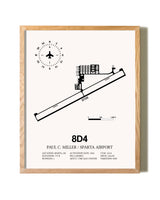 Paul C Miller/Sparta Airport framed print in natural wood frame
