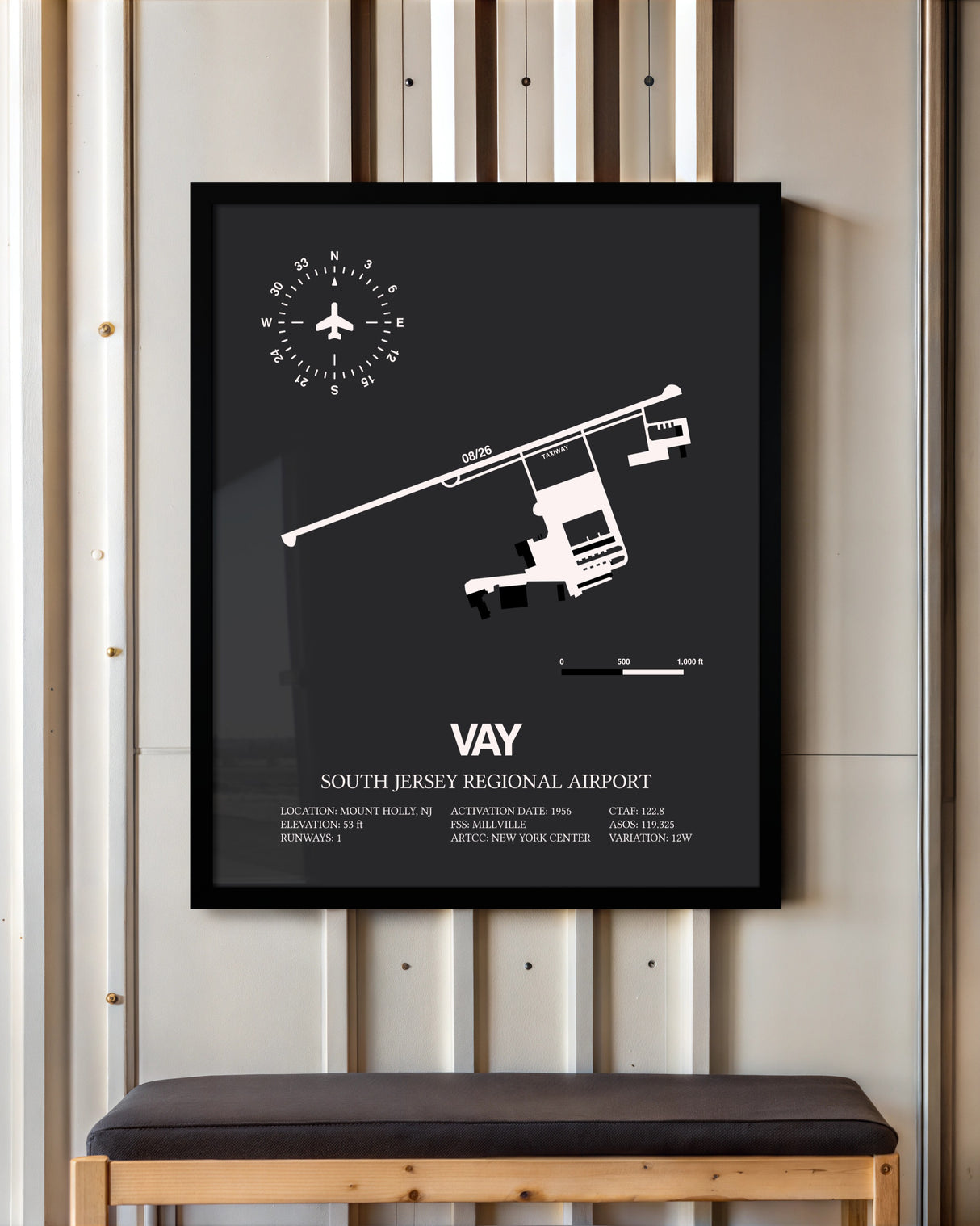 Frame color options for South Jersey Regional Airport Wall Art