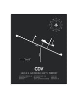 Gray Framed Merle K. (Mudhole) Smith Airport layout wall art poster