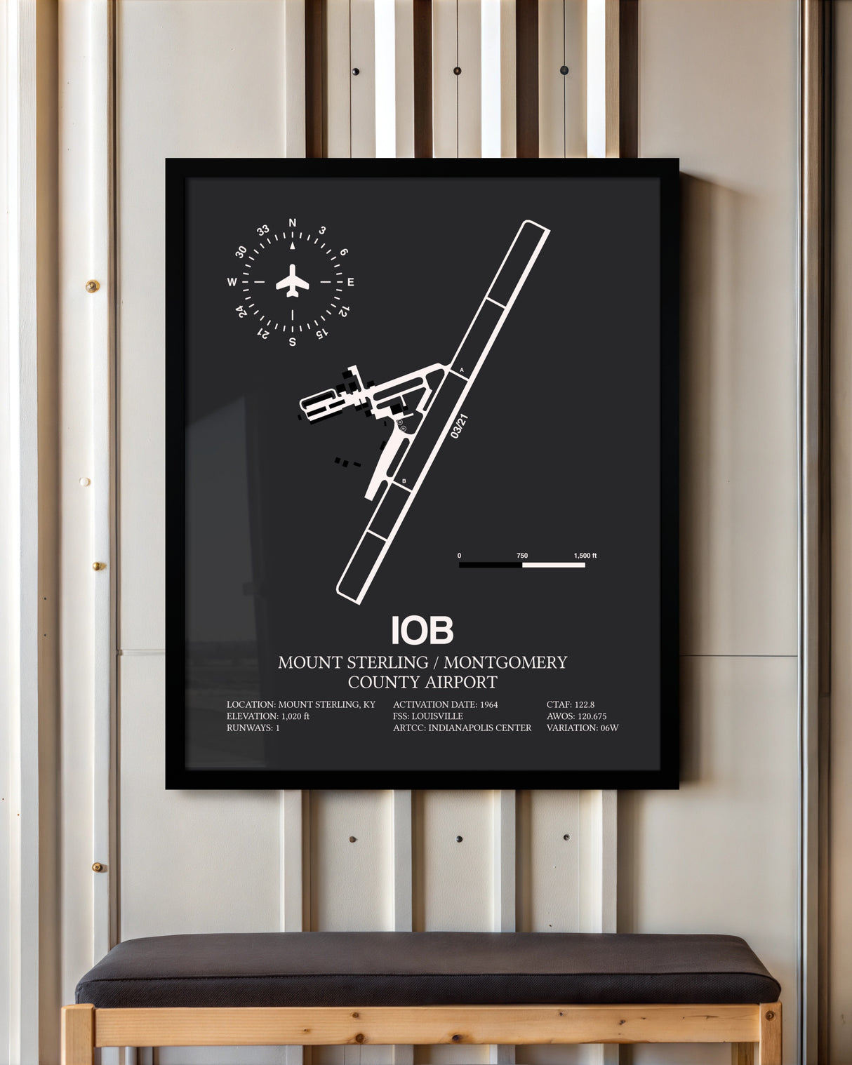 Frame color options for Mount Sterling / Montgomery County Airport Wall Art
