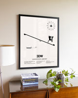Downtown Airport aviation wall décor in black wood frame
