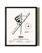 Framed Graham Municipal Airport wall art poster in black frame