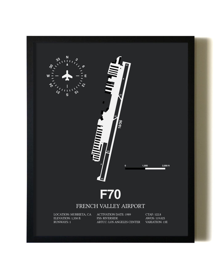 Unframed French Valley Airport map print poster