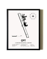 CPT Airport Map, Cleburne Regional Airport Print