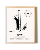 TSTC Waco Airport framed wall art in white frame
