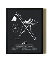 Unframed John Murtha Johnstown / Cambria County Airport map print poster