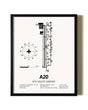 Framed Sun Valley Airport wall art poster in black frame