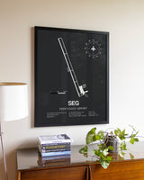 Gray Framed Penn Valley Airport wall art poster in black frame