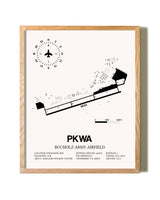 Bucholz Army Airfield framed print in natural wood frame