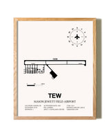 Mason Jewett Field Airport framed print in natural wood frame