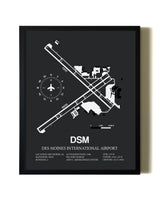 Unframed Des Moines International Airport map print poster