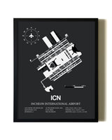 Unframed Incheon International Airport map print poster