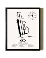 Framed Yokota Air Base wall art poster in black frame
