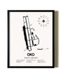 Framed Yokota Air Base wall art poster in black frame