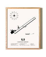 Parowan Airport framed print in natural wood frame