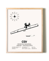 Crossville Memorial Airport-Whitson Field framed wall art in white frame