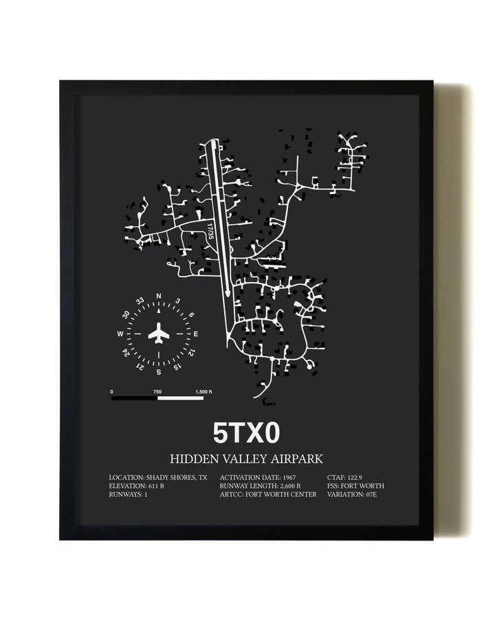 Unframed Hidden Valley Airpark map print poster