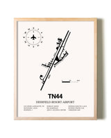 Deerfield Resort Airport framed wall art in white frame
