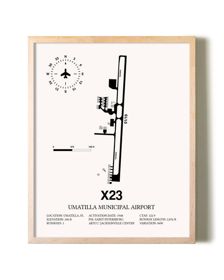 Umatilla Municipal Airport framed wall art in white frame