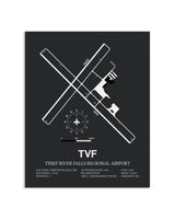 Gray Framed Thief River Falls Regional Airport layout wall art poster