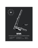 Gray Framed Veterans Airport Of Southern Illinois layout wall art poster
