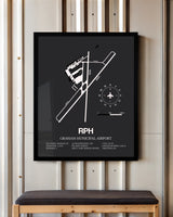 Frame color options for Graham Municipal Airport Wall Art