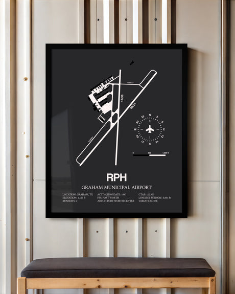 Frame color options for Graham Municipal Airport Wall Art