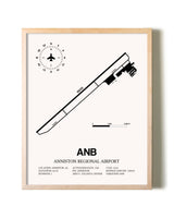 Anniston Regional Airport framed wall art in white frame