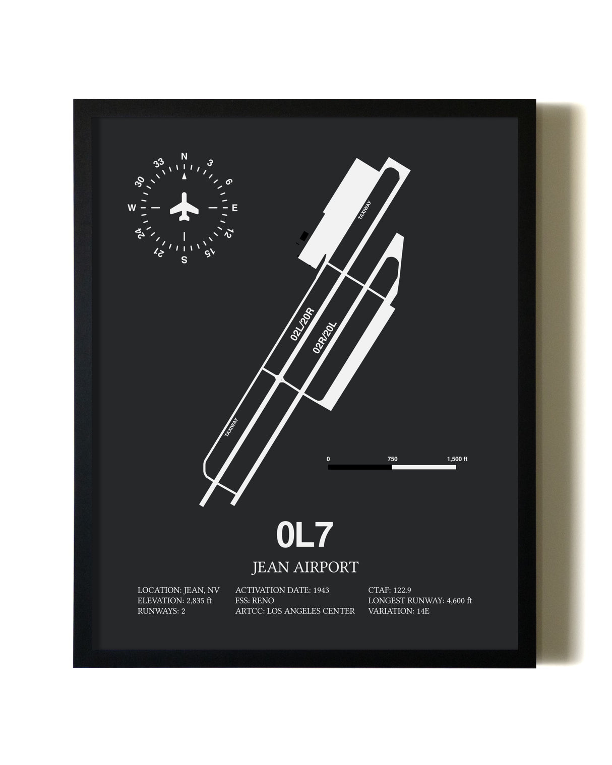 Unframed Jean Airport map print poster