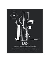 Gray Framed Laredo International Airport layout wall art poster