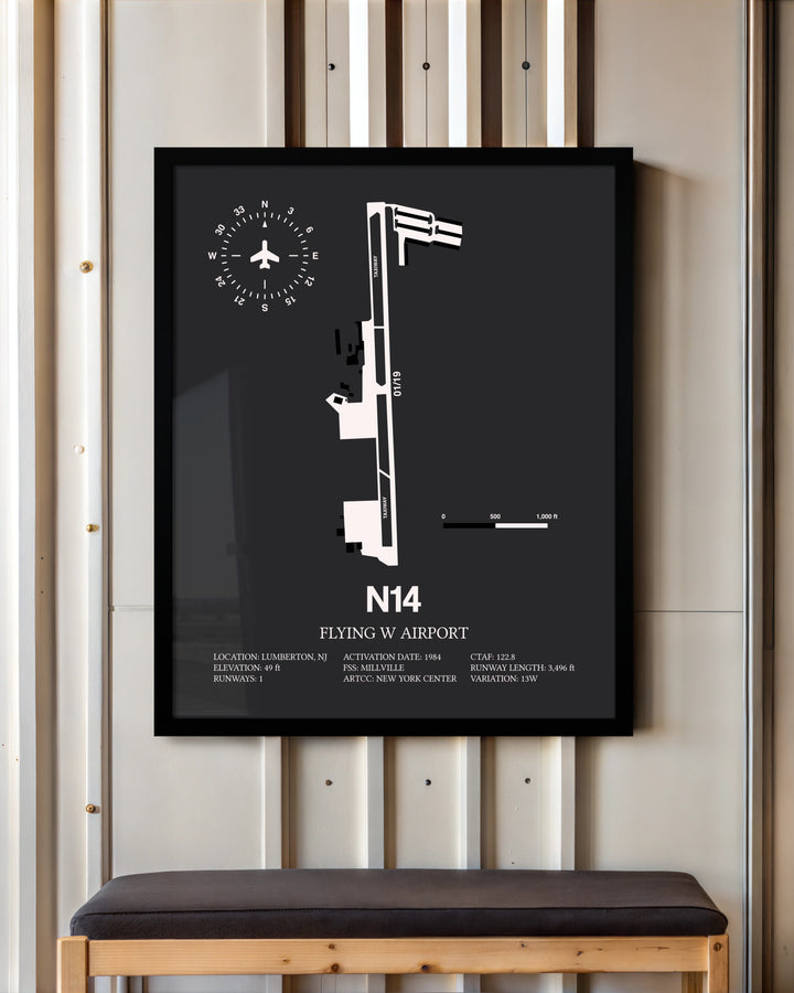 Frame color options for Flying W. Airport Wall Art