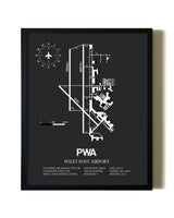 Unframed Wiley Post Airport map print poster