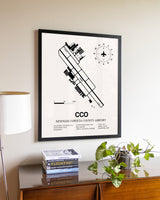 Newnan Coweta County Airport aviation wall décor in black wood frame