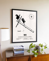 Mansfield Municipal Airport aviation wall décor in black wood frame