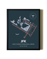 Slate Framed John F. Kennedy International Airport wall art poster in black frame