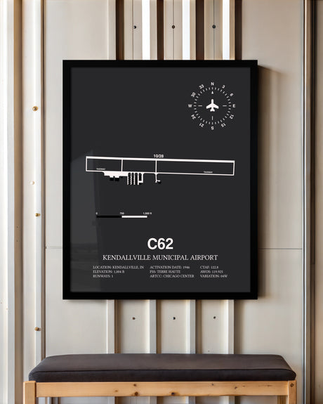 Frame color options for Kendallville Municipal Airport Wall Art
