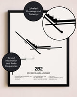 Framed Plum Island Airport layout wall art poster