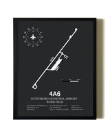 Unframed Scottsboro Municipal Airport - Word Field map print poster