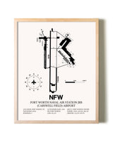 Fort Worth Naval Air Station JRB (Carswell Field) Airport framed wall art in white frame