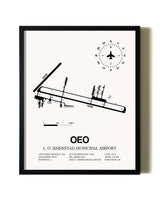 Framed L. O. Simenstad Municipal Airport wall art poster in black frame