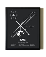 Unframed Sumter Airport map print poster