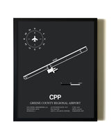 Unframed Greene County Regional Airport map print poster