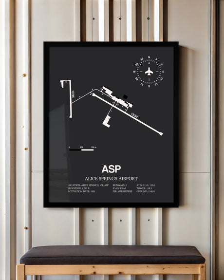 Frame color options for Alice Springs Airport Wall Art
