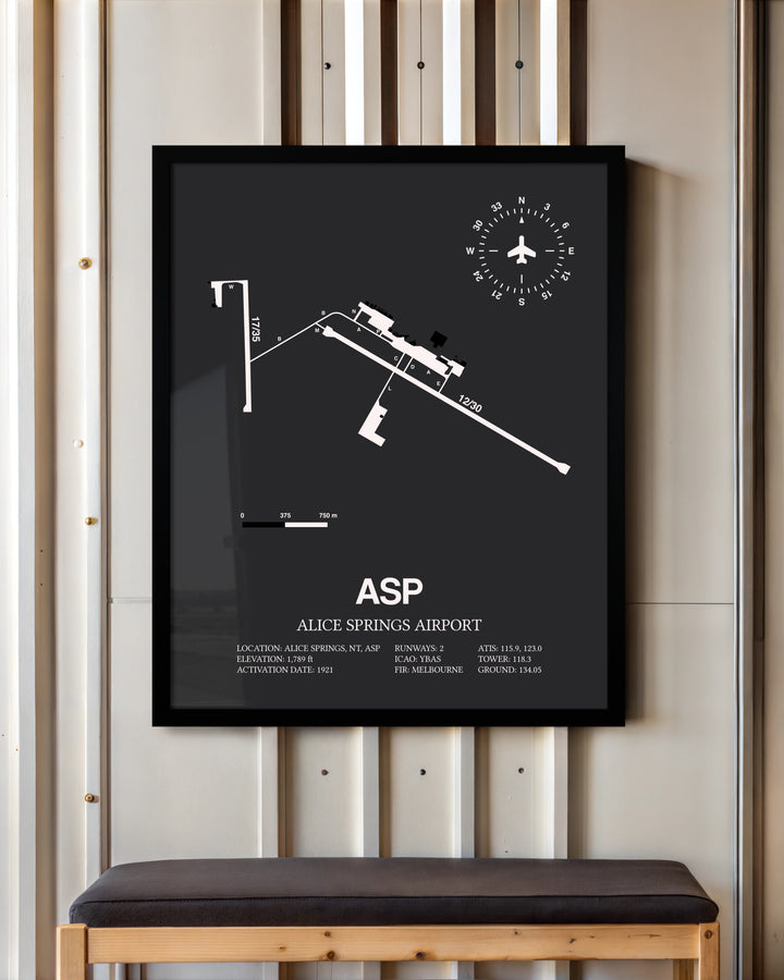 Frame color options for Alice Springs Airport Wall Art