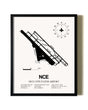 Framed Nice Cote D'Azur Airport wall art poster in black frame
