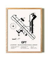 Gulfport-Biloxi International Airport framed print in natural wood frame