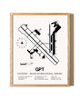 Gulfport-Biloxi International Airport framed print in natural wood frame